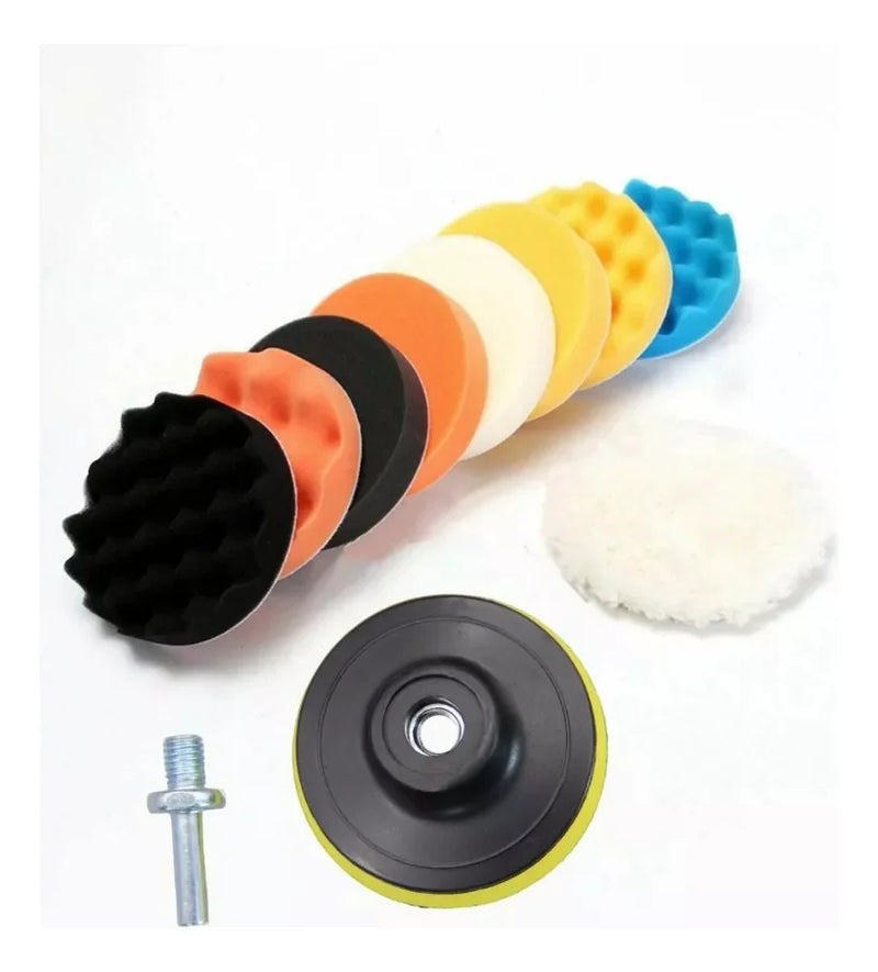 Kit Polimento 3 Polegadas Furadeira Parafusadeira 11 ou 21 Peças Boinas Espuma Disco Cera Corte Acabamento Carros Vidros Móveis