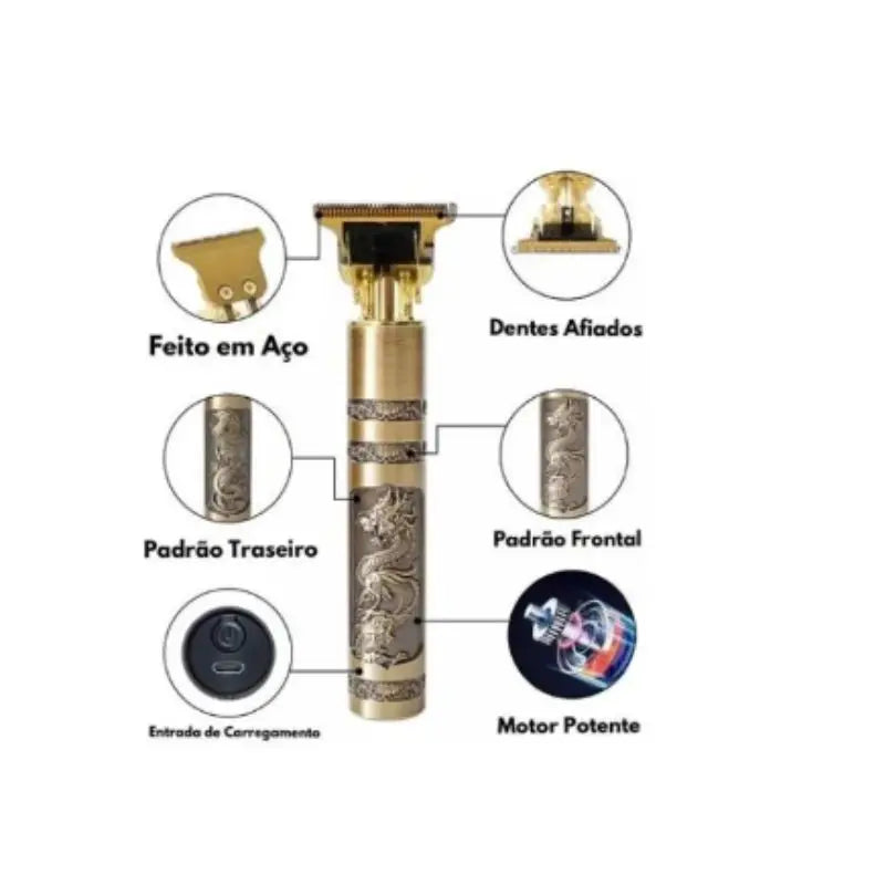 Máquina De Cortar Cabelo e Barba Masculina Profissional Portátil T9
